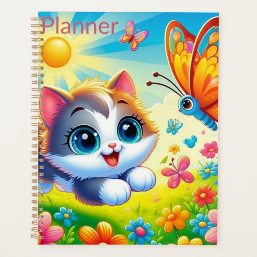 Kat op zoek naar een Butterfly Planner (Voorkant)
