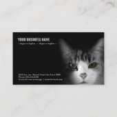 Kat op zwarte achtergrond visitekaartje (Achterkant)