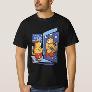 Kat-opleiding voor het gewichten bij gym fitness k t-shirt