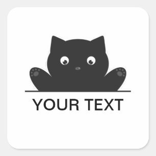 KAT OVERGESCHREVEN VIERKANTE STICKER