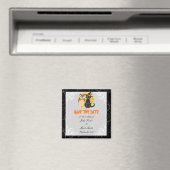 Kat & Owl Halloween Wedding sparen de Datum Magnet Magneet (Insitu (Vaatwasser))