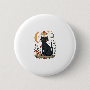 Kat Paddenstoel Hoed Cottagecore Kitten Kitty Vrou Ronde Button 5,7 Cm