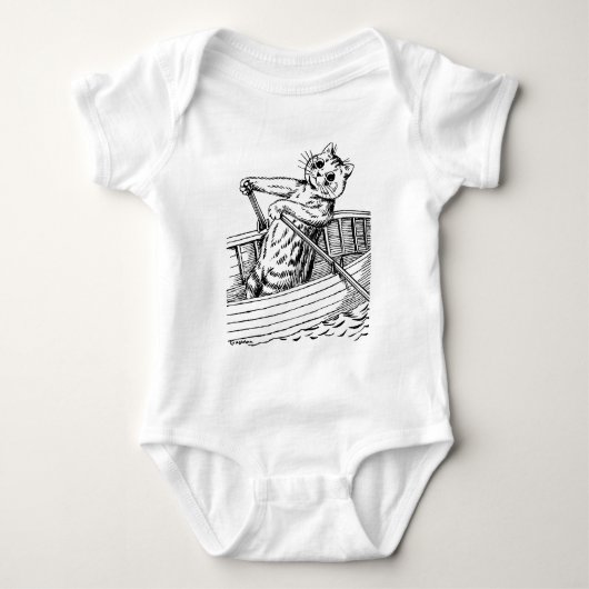 Kat paddling de boot, Louis Wain Romper (Voorkant)
