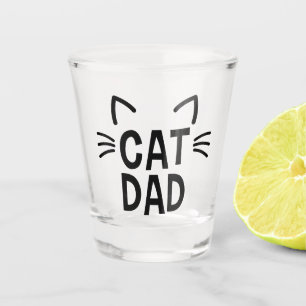 Kat pap met oorlogen en whiskers shot glas