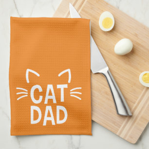 Kat pap met oorlogen en whiskers theedoek