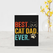 Kat Pap Ooit Voor Retro Vaders Dag Geboorte Kaart (Gele Bloem)