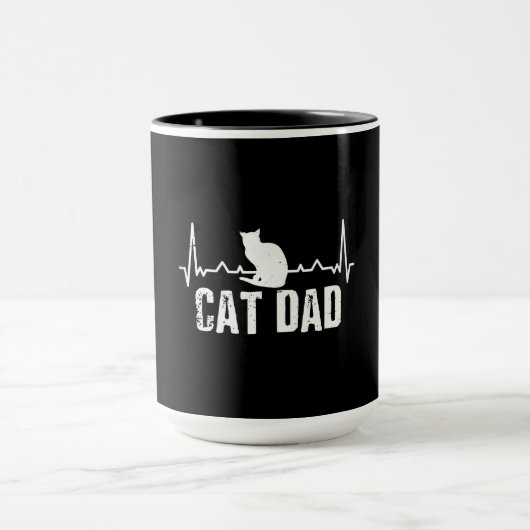 Kat pap voor vaders dag | Cat Retro-product Mok (Midden)