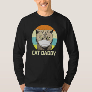 Kat papa Face Mask Fathers Day Quarantine Cat Dad T-shirt