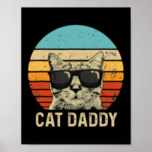 kat papa Funny Cat Lover Cat Dad Fathers Poster