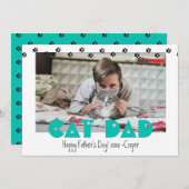 Kat papa | Pawprinters | Aangepaste Vaderdag Feestdagenkaart (Voorkant / Achterkant)