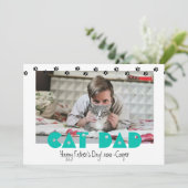 Kat papa | Pawprinters | Aangepaste Vaderdag Feestdagenkaart (Staand voorkant)