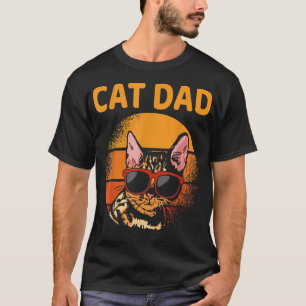 Kat Papa Retro Stijlvol Vaderdag Kat D T-shirt