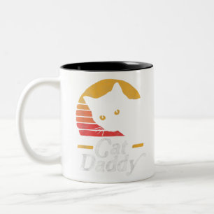Kat Papa tachtig stijl Kat Retro Tweekleurige Koffiemok