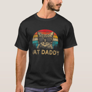 Kat papa tachtig stijl Kat Retro verafstanden T-shirt