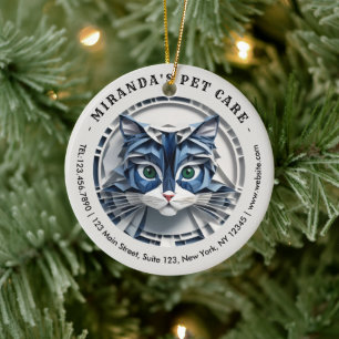 Kat Papier Origami Pet Care Grooming Dierenkliniek Keramisch Ornament