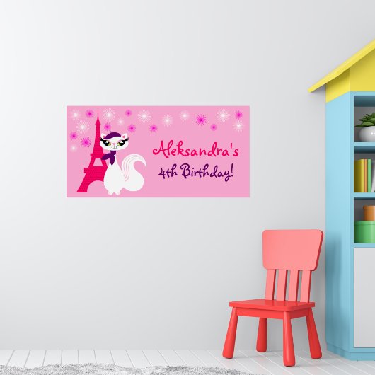  Kat Paris Birthday Banner Poster (Kinderkamer 1)
