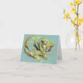 Kat pasta - Slaaptafel Kitten Kaart (Gele Bloem)