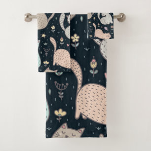 Kat patroon bad handdoek