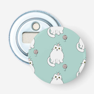 Kat patroon button flesopener