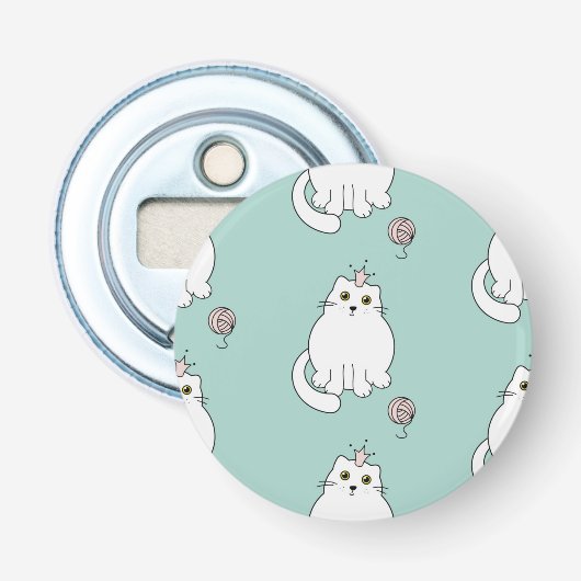 Kat patroon button flesopener (Voorkant)