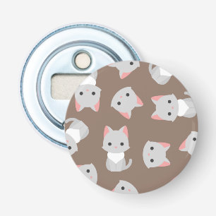 Kat patroon button flesopener