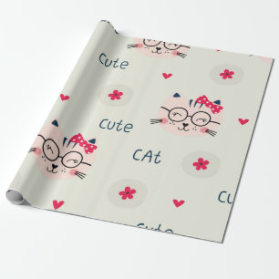 Kat patroon cadeaupapier