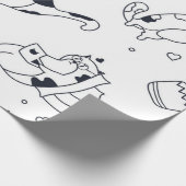 Kat patroon cadeaupapier (Hoek)