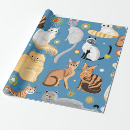 Kat patroon cadeaupapier