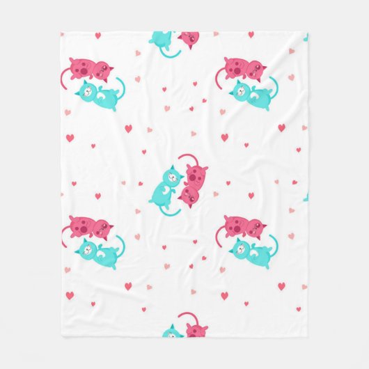 Kat patroon fleece deken (Voorkant)