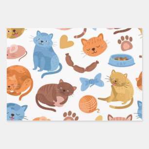 Kat patroon inpakpapier vel