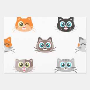 Kat patroon inpakpapier vel