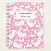 Kat Patroon Jaar en Naam Wit Planner (Voorkant)