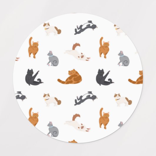 Kat patroon labels (Design 1)
