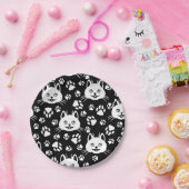 Kat patroon papieren bordje (Feest)