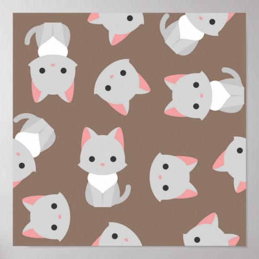 Kat patroon poster (Voorkant)