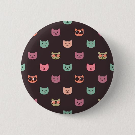 Kat patroon ronde button 5,7 cm (Voorkant)