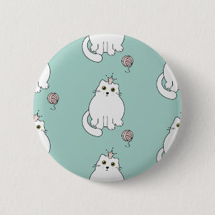 Kat patroon ronde button 5,7 cm