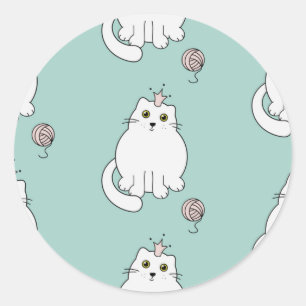Kat patroon ronde sticker