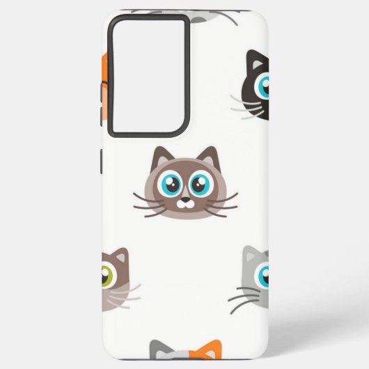 Kat patroon samsung galaxy hoesje (Achterkant)