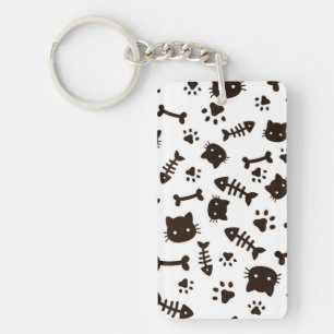 Kat patroon sleutelhanger