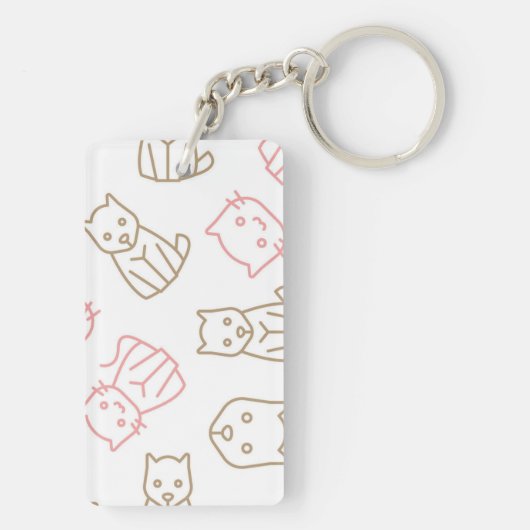 Kat patroon sleutelhanger (achterkant)
