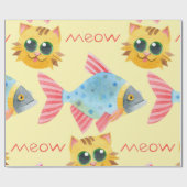 Kat Pattern Cute Colorful Pets Animals Cadeaupapier (Vlak)
