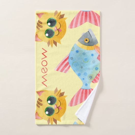 Kat Pattern Cute Colorful Pets Animals Handdoek (Handdoek)