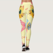 Kat Pattern Cute Colorful Pets Animals Leggings (Achterkant)