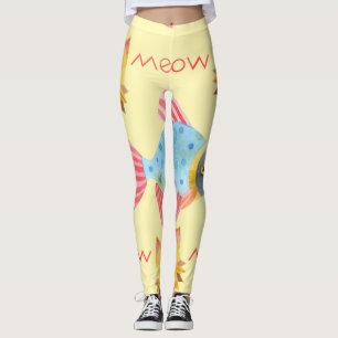 Kat Pattern Cute Colorful Pets Animals Leggings
