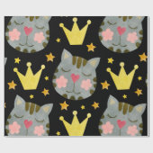 Kat Pattern Cute Pets Animals Cadeaupapier (Vlak)