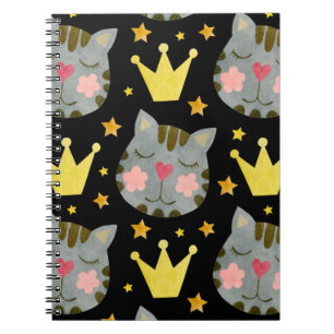 Kat Pattern Cute Pets Animals Notitieboek