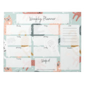 Kat Pattern Weekly Planner Notitieblok (Voorkant)