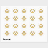 Kat Paw Print Animal Thleed (Tan) Ronde Sticker (Vel)