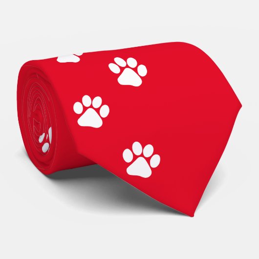 Kat Paw Trace Patroon  Stropdas (Opgerold)